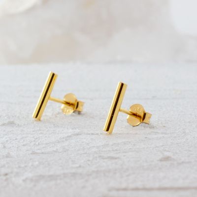 Gold Vermeil Simple Bar Earrings