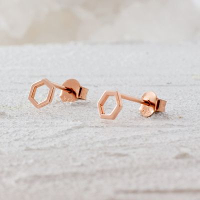 Rose Gold Hex Earrings