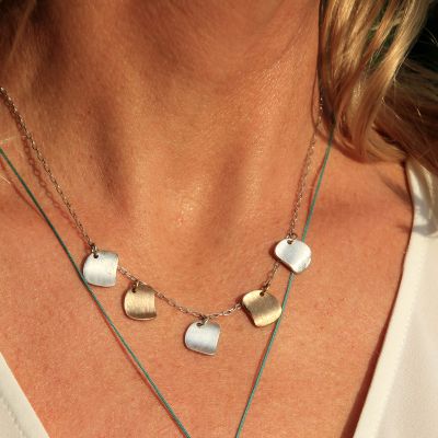 Zynk 5 Palette Silver Necklace