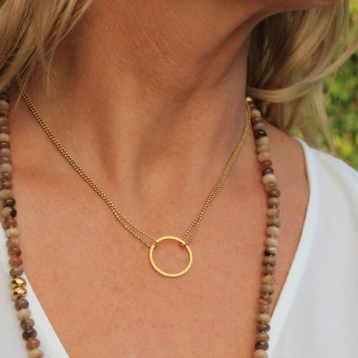 Delicately Encircled Gold Necklace