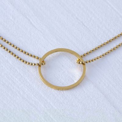 Delicately Encircled Gold Necklace
