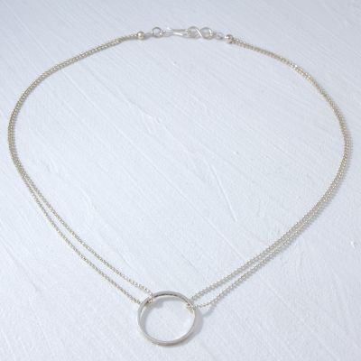 Delicately Encircled Silver Necklace