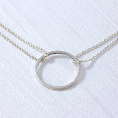 Delicately Encircled Silver Necklace