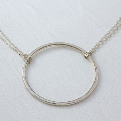 Grandly Encircled Silver Necklace