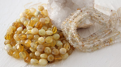 Yellow opal and quartz